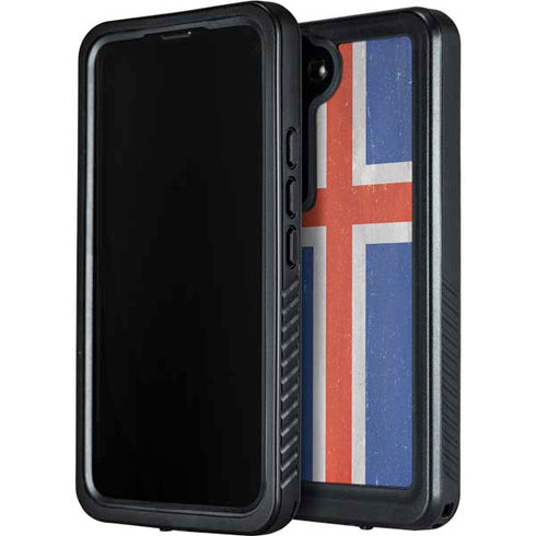 Iceland Flag Distressed Galaxy S24 Plus Waterproof Case